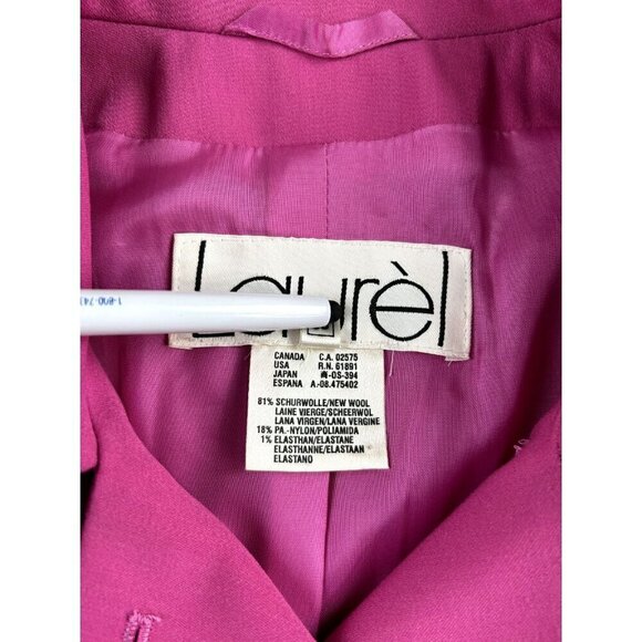 Escada Laurel Women Blazer Medium Size 38 Wool Hot Pink Buttons Pockets Barbie - Picture 9 of 11